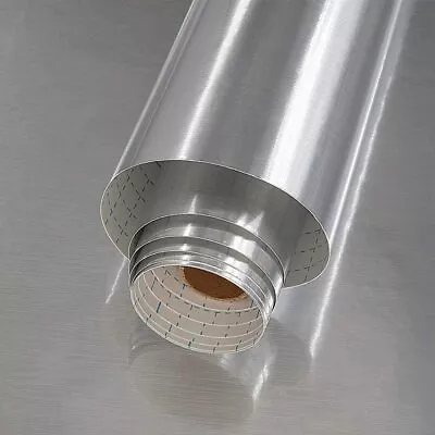 Silver Stainless Steel Contact Paper Vinyl Self Adhesive Kitchen Countertop Film • $17.99