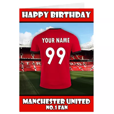 Manchester United Birthday Card. Personalised Shirt Name Number. Man Utd Fan • £4.99