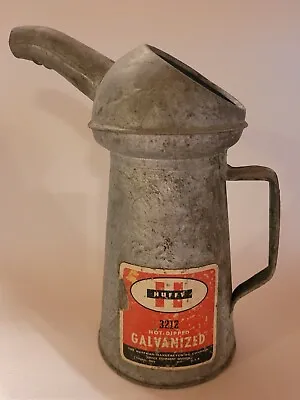 Vintage Huffy 3212 Hot-Dipped Galvanized Oil Can 2 Qt. The Huffman Co. USA • $19.99