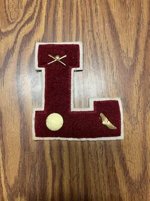 Vintage  High School Varsity Letter L With Track Baseball Basketball Pins • $15.99