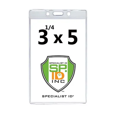 3X5 Badge Holder For Lanyard - Plastic Vertical 3x5 Sleeves For Special Events • $6.59