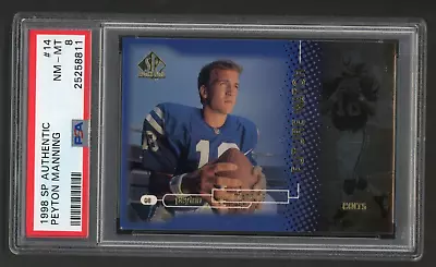 $1450 • Buy 1998 SP Authentic Peyton Manning Future Watch RC 76/2000 PSA 8 NM-MT