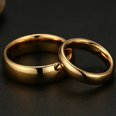 Titanium Stainless Steel Smooth Rings Men Women Engagement Wedding Jewelry Gifts • £3.43