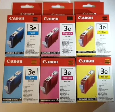 2 Sets Original Canon BCI-3 Cmy Set I550 I560 I6500 I850 I860 I865 I905D I950 • £22.66