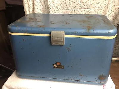 Vintage BLUE Revelations Western Auto Supply Cooler 22 X 13 X 13  Ice Box Chest • $42.99