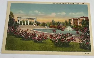 Vintage Postcard Soldiers And Sailors Memorial Mobile Ala. • $3.75