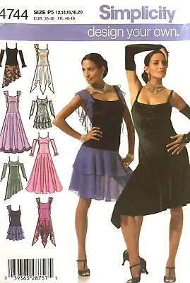 Simplicity Misses' Dance Dress Pattern 4744 Size 12-20 UNCUT • £24.32