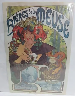 MUCHA Bieres De La Meuse - Portal Publications (c. 1970s) Art Nouveau Poster • $34.95