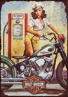 £4.99 • Buy Metal Tin Signs E 121 Harley Davidson Vintage Retro Home Man Cave Garage Shed