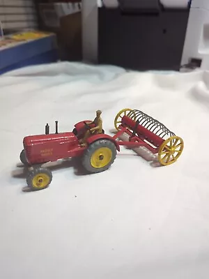 DINKY TOYS 27AK Massey Harris Farm Tractor And Hay Rake Set Very Good Condition • $39.94