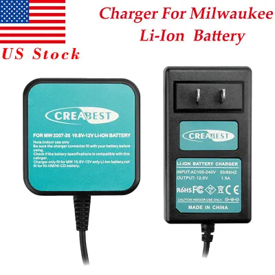 US Charger For Milwaukee 12V Li-ion Battery M12 48-11-2401 4811-2410 48-11-2460 • $10.90