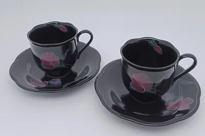 Mikasa Rondo Tango EJ702 Set Of 4 6” Saucers & 4 Coffee Tea Cups UNUSED • $16.89