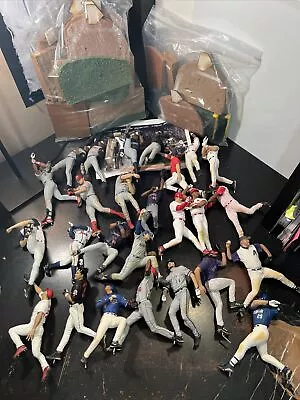 25+ MLB BASEBALL McFarlane Figures Toys Loose With Accessories Terrain Stands ++ • $110.99