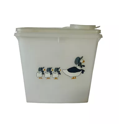 Vintage Tupperware Cereal/Coffee Keeper Canister With Geese Decals • $17.99