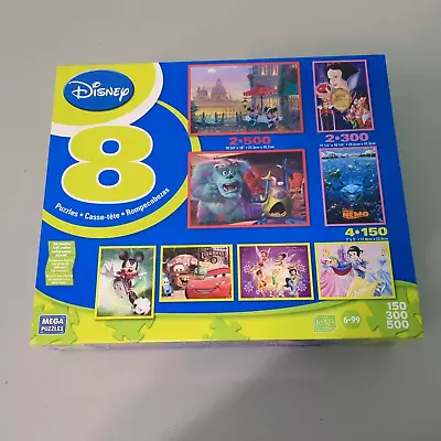 DISNEY 8 IN 1 MEGA PUZZLES. 150-500 PCS. New Sealed • $22.50