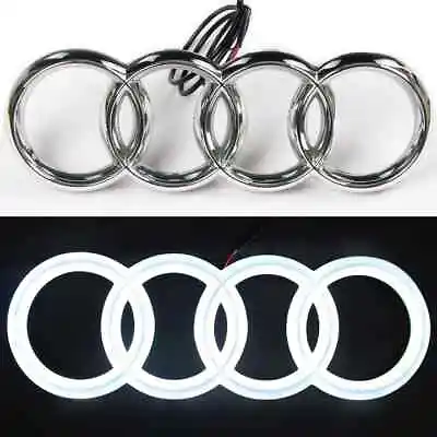 £35.99 • Buy Audi A4 A5 A6 S3 S4 Chrome Led White Light Glowing Front Grill Rings Badge 