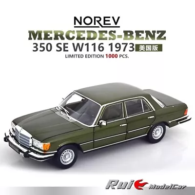 NOREV 1:18 Mercedes-Benz 350 SE W116 1973 US Edition Simulation Car Model • £186.50