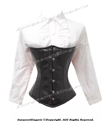 Heavy Duty 26 Double Steel Boned Waist Training Leather Underbust Corset 8520-LE • $79.99