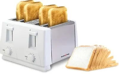 EUROSTAR 4-Slice Stainless Steel Toaster (WHITE) • $33.95