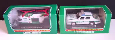 Vintage Mini Hess Truck Miniature 2003 Police Patrol Car & 2011 Helicopter NIB • $20