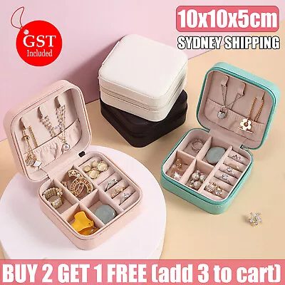 Portable Travel Jewellery Box Organizer Leather Ornaments Jewelry Case Storage • $11.39