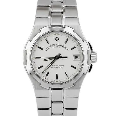 $10493.01 • Buy 2001 PAPERS Vacheron Constantin Overseas 35mm White Steel Watch 42052/423A B+P