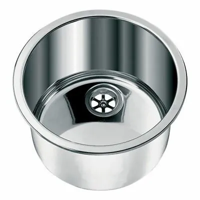 Sink Round Caravan Sink Stainless Steel 285mm Mirror Polished With Waste Plug • $204.90