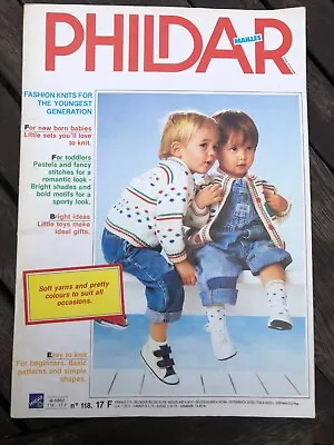 Phildar Book No. 118 48 Baby Toddler Toy Patterns Easy Knits Fair Isle Tops • £6