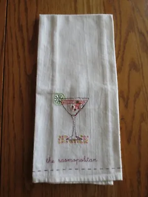 Vintage Martha Stewart Cocktails Anyone Tea Towel The Rasmopolitian Embroidered • $12