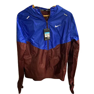NWT Men’s Nike Running Shield Jacket Hooded Reflective Gloves Size Medium $140 • $102.77