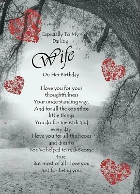 Especially To My Darling Wife- Endearing A5 Birthday Card For Her Wife Female • £3.99