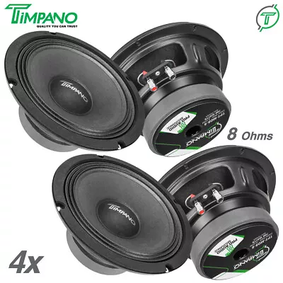 4x Timpano Audio TPT-MD8-8 Pro Audio Midrange Speaker 8 Inch 8 Ohm 2800w Package • $139.80