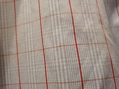 £15.59 • Buy TM LEWIN Luxury White Red/Violet Checked, Finest Cotton Double Cuff Shirt. 17.5 