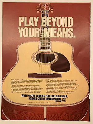 1978 Hohner Guitar Jacaranda Rosewood Dreadnought Vintage Magazine Print Ad • $9.99