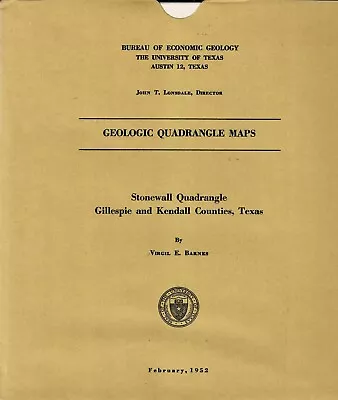 Geologic Map: Stonewall Quadrangle Texas 1952 • $12.89