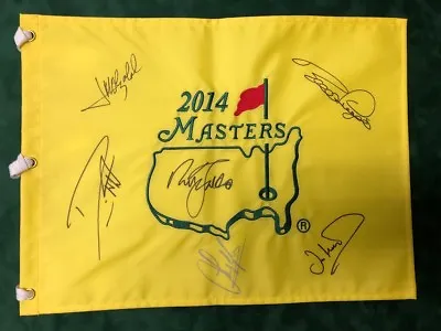 £845 • Buy 2014 Masters Golf Flag Signed Autograph 6 EUROPEAN Winners AFTAL COA FALDO, LYLE