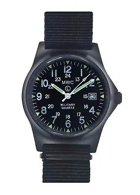 MWC G10LM1224 PVD Military Quartz Watch |50m|12/24hr Dial|Date Window|Luminova • £84