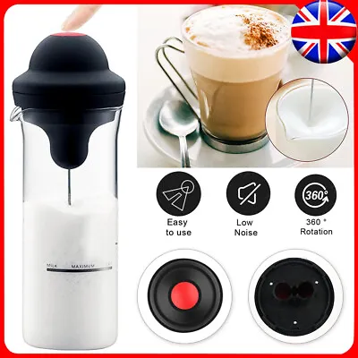Handheld Electric Coffee Milk Frother Kitchen Whisk Automatic Mixer Jug Cup NEW • £9.99