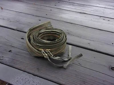 One Military Surplus Zipper 150 In (12 Ft6) Tent Tarp Canvas Truck Trailer Army • $25