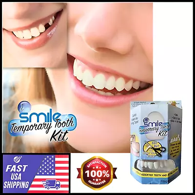 Set False Fake Teeth Denture Upper＆Bottom Tooth Dental Veneers Snap On Cover USA • $14.98