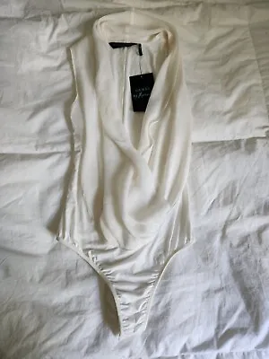 NWT GUESS By Marciano Women Ivory Silk Bodysuit XS • $39