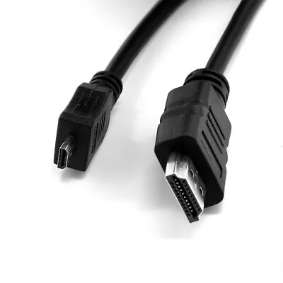 1m Type D Micro HDMI-Compatible Male To Standard HDMI Cable Lead TV Pi4 Tablets • £3.79