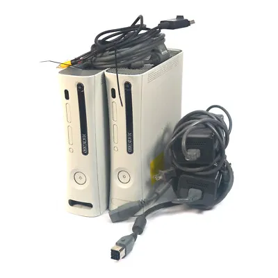 (Lot Of 2) Microsoft Xbox 360 Console W/ 2 Video And 2 Power Cables RROD AS/IS • $48.29