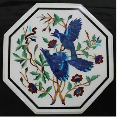 12  Marble Table Top Coffee Center Bird Design Inlay Mosaic Art Home Decorative • $331