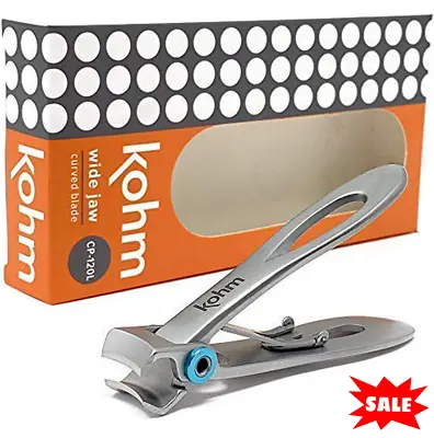 KOHM Nail Clippers For Thick Nails - Heavy Duty Wide Mouth Professional • $14.22