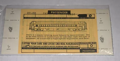 Walthers O Scale Decal-santa Fe/atsf Hvywt Passenger Car-bronze Gold  #936-22-60 • $7.50