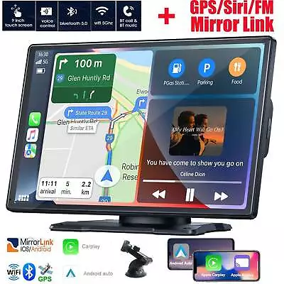 Portable 9 Inch Wireless Car Stereo For Apple Carplay & Android Auto Head Unit • $139.99