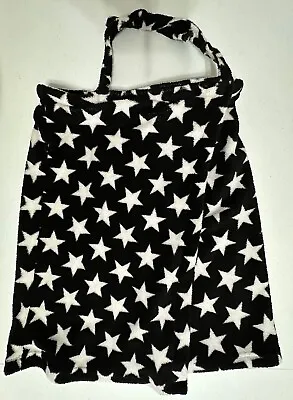 PJ Couture Bath Robe Wrap Sleep Wear Ultra Soft Plush Black White Stars Size Med • $18