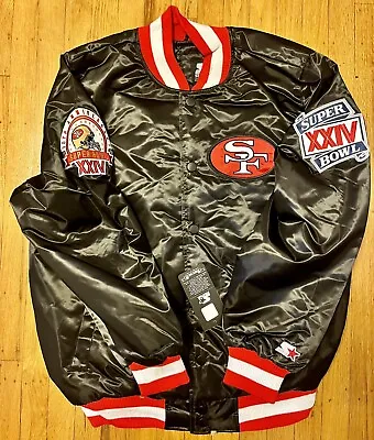 NEW Starter San Francisco 49ers Black Jacket Size L Large 30th Anniv XXIV SF Sz • $184