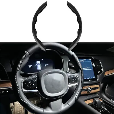 15  Steering Wheel Cover Carbon Fiber Leather Anti-slip For Volvo V40 V50 V60 70 • $15.23